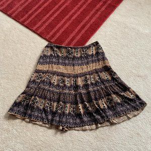 Relativity 10 Pattern Gold Metallic Accents Skirt